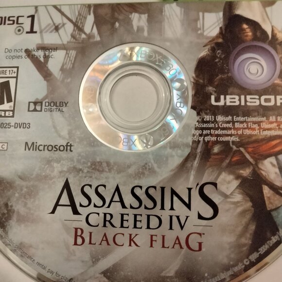 Assassins Creed IV Black Flag Xbox 360 Disc 1 Microsoft Ubisoft - Picture 4 of 5
